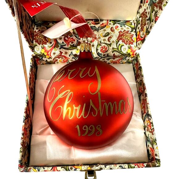 Dillard's 1998 “Natural Santa” 
Hand Painted Signed Christmas Ornament-NEW! - Picture 3 of 5